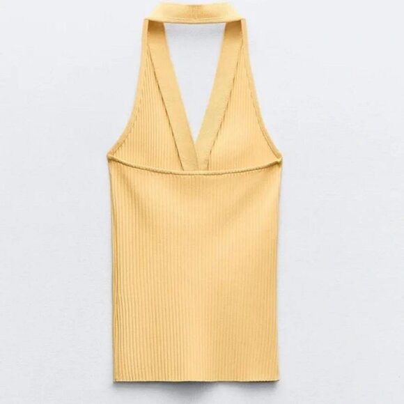 ZARA RIBBED HALTER VEST - Picture 3 of 4